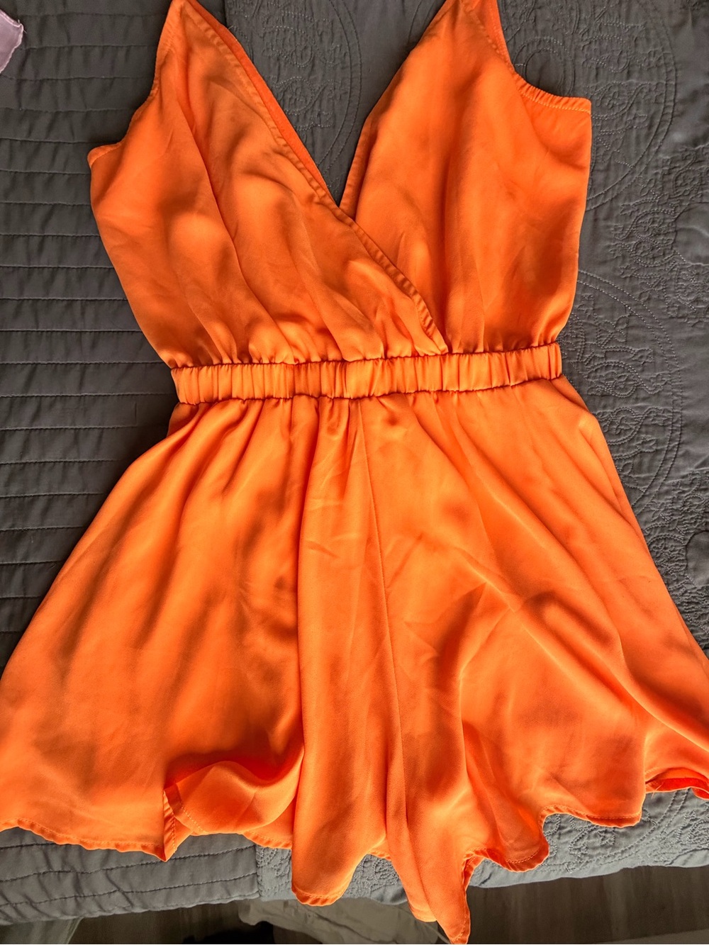 Show Me Your Mumu Bright Orange Sleeveless Romper